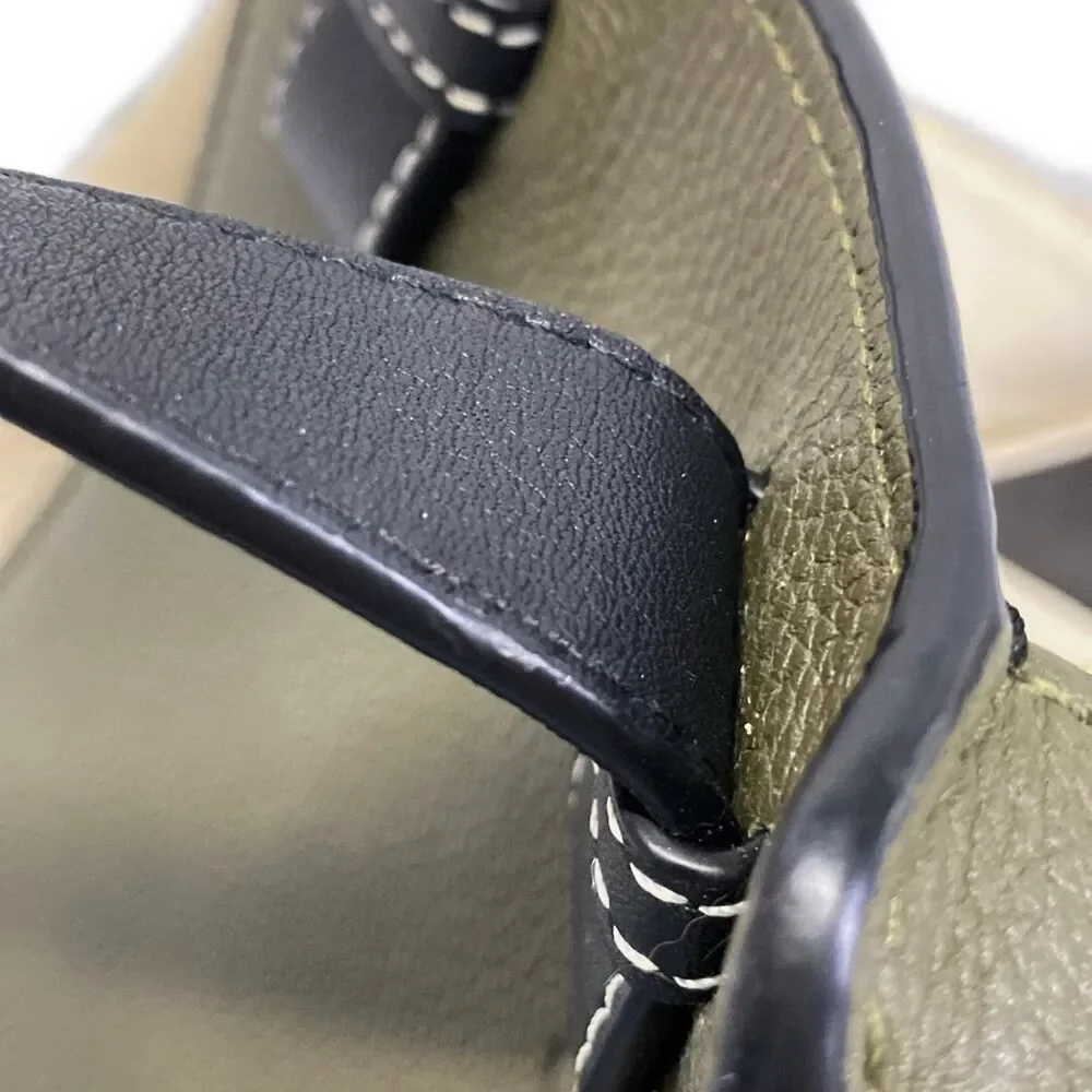 Loewe Hammock Medium Handbag 387.12RT38 Khaki Cream Black Soft grained calf